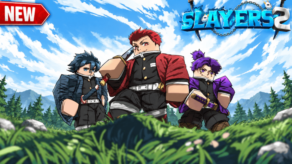 Slayers 2 key art — three slayers standing in a mountain field before the Final Selection
